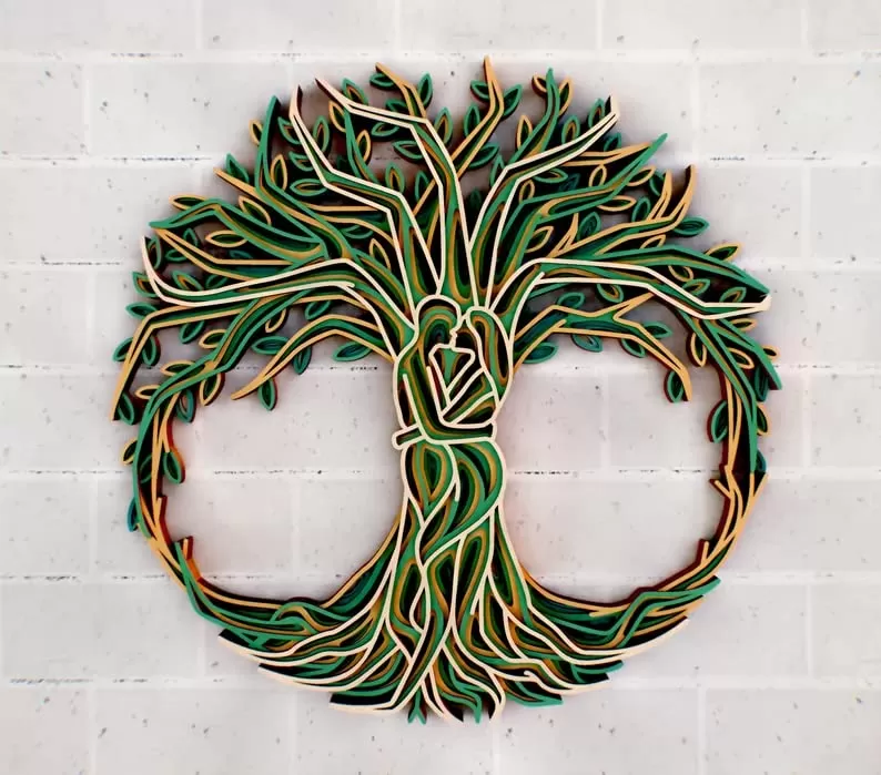 Tree multilayer wall art