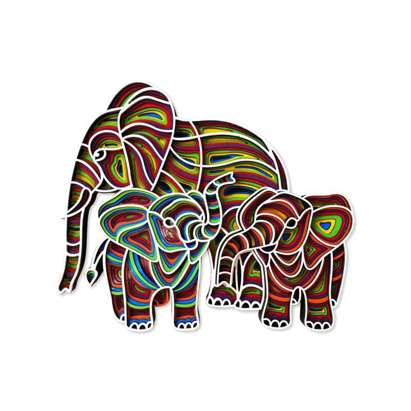 Elephant Mandala Multilayer Art Piece