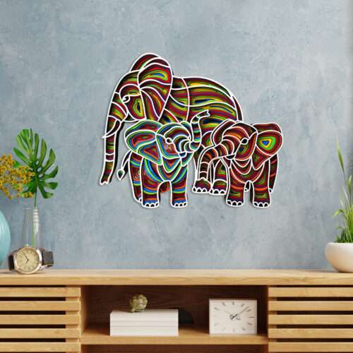 Elephant Multilayer mandala wall art