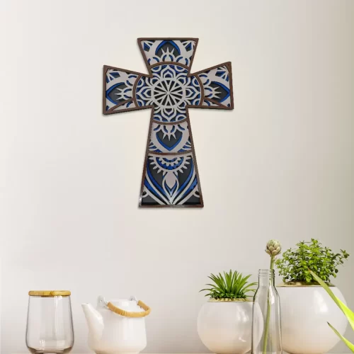 Mandala Multi Layer Christ Cross Wall Decor