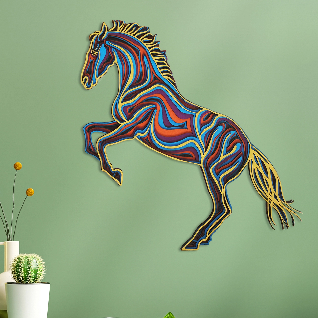 Horse 3d Layered Mandala Art For Wall Decor - STAGUM