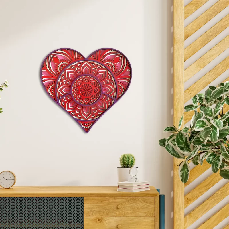 heart multilayer wall art