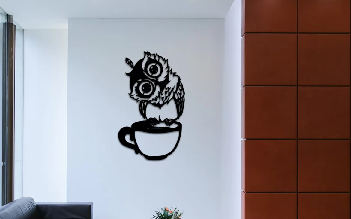 mug owl wall art