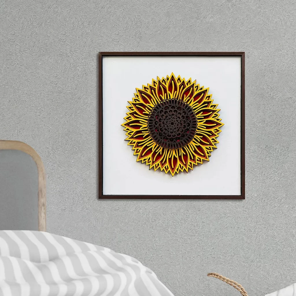 Mandala multilayer flower wall art