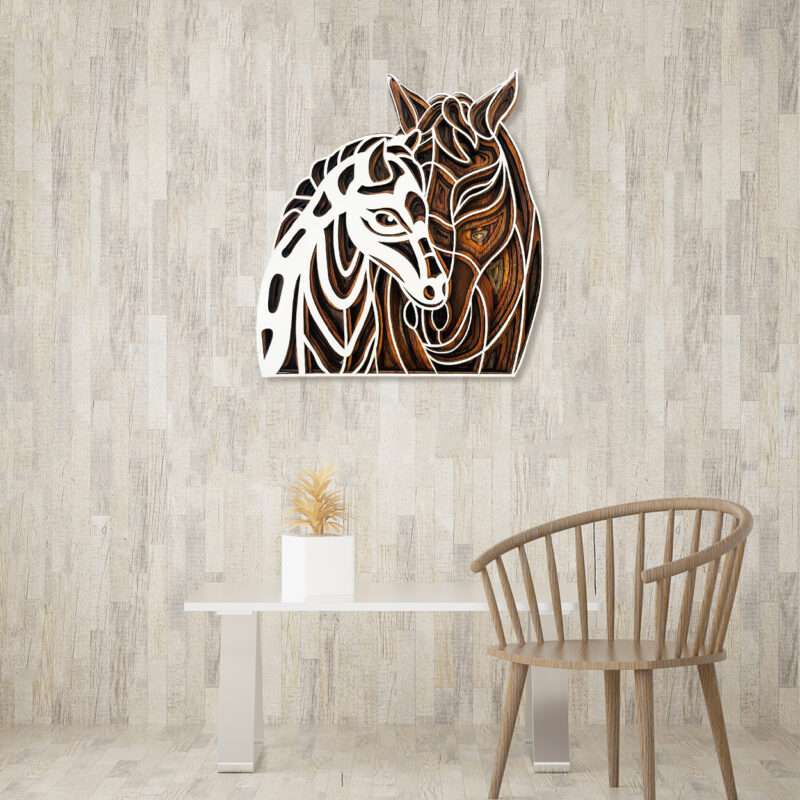 Unique Horse And Foal Mandala Wall Art