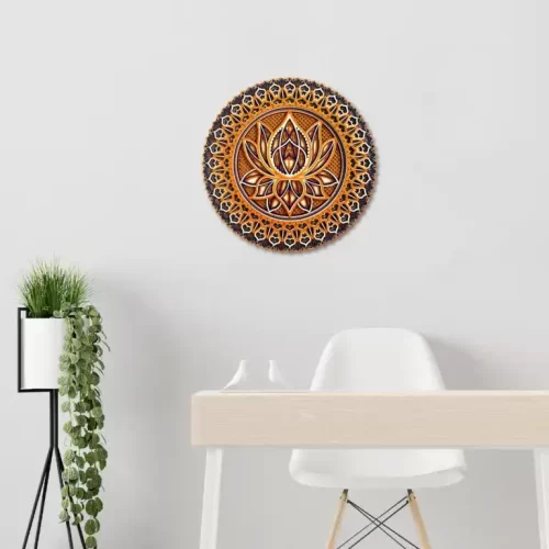 Lotus Flower Wooden Mandala Wall Decor