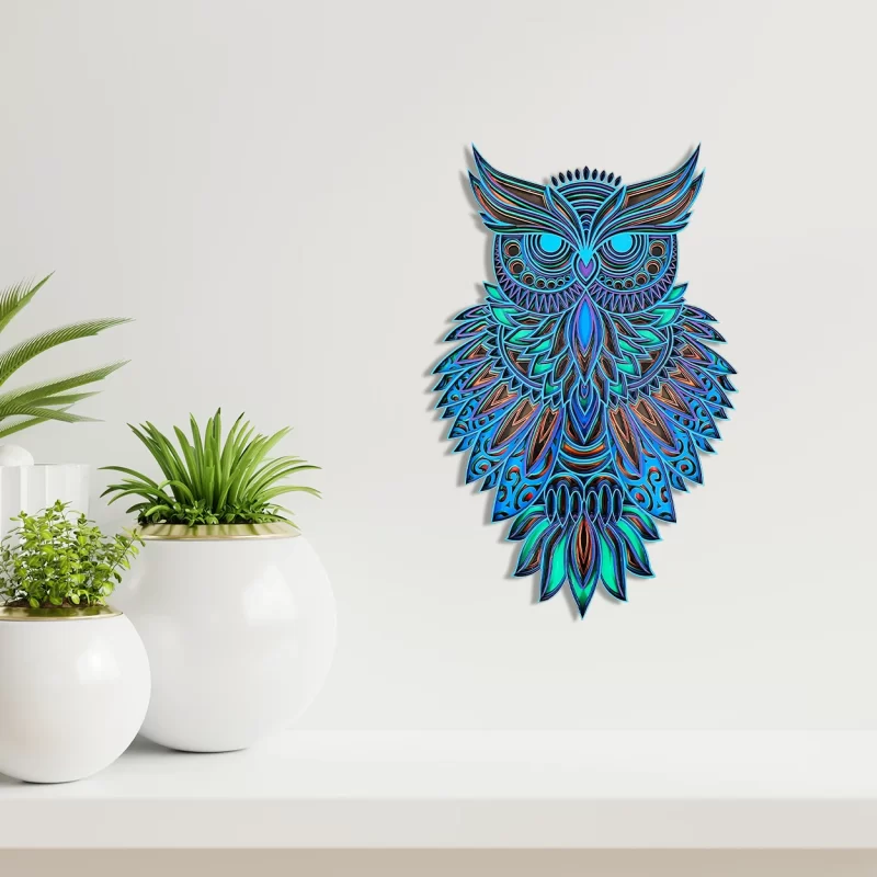 mandala owl wall decor