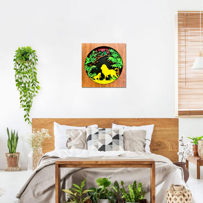 Lion and Cub Multilayer Wall Art